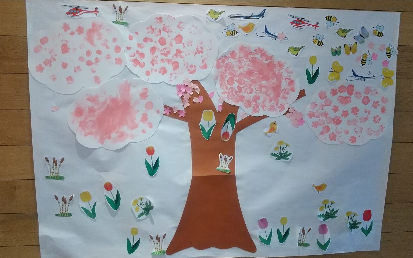 子どもたちが制作した桜の木