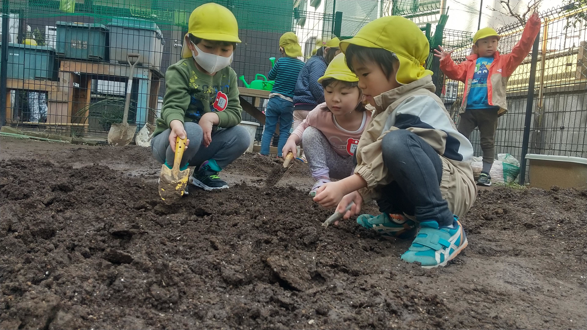 畑作業を行う子どもたちの様子１