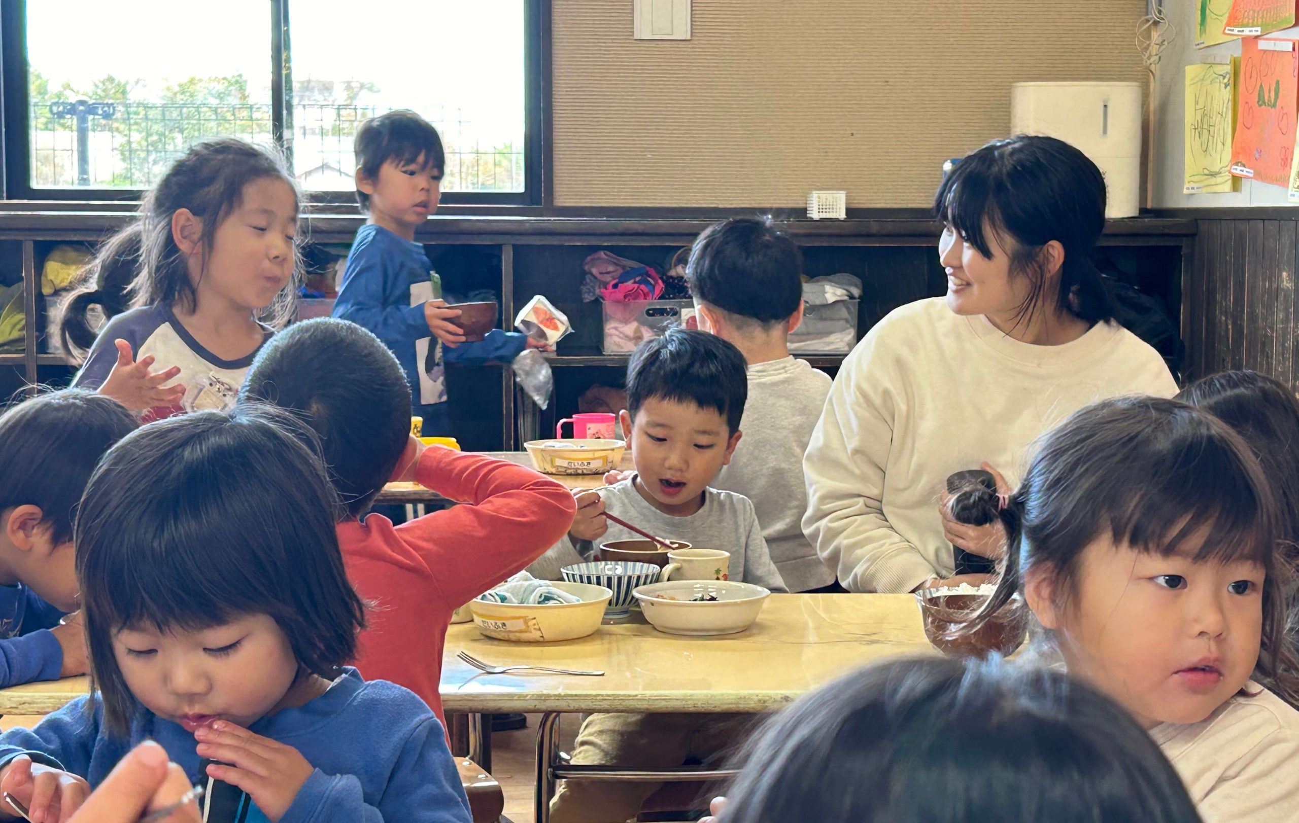 給食も一緒にいただきます