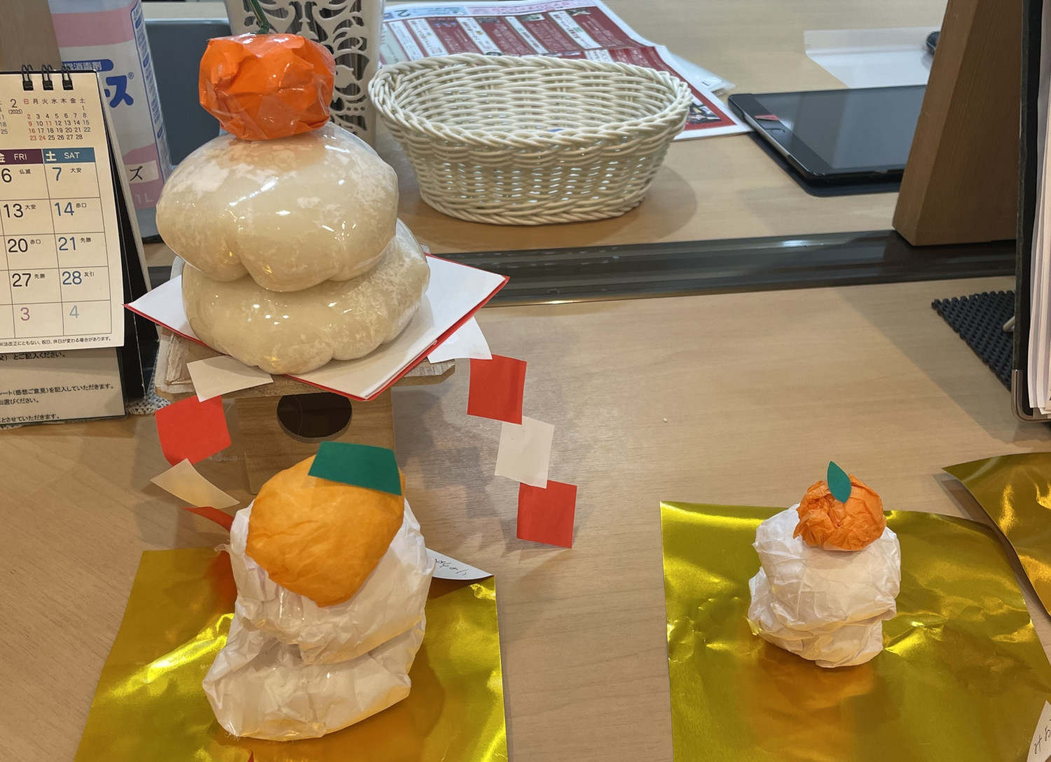 ついた餅で作られた鏡餅